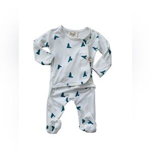 Bonsie Size 0-3 Months Bamboo Blend Skin to Skin Bird Footie Pajamas Romper